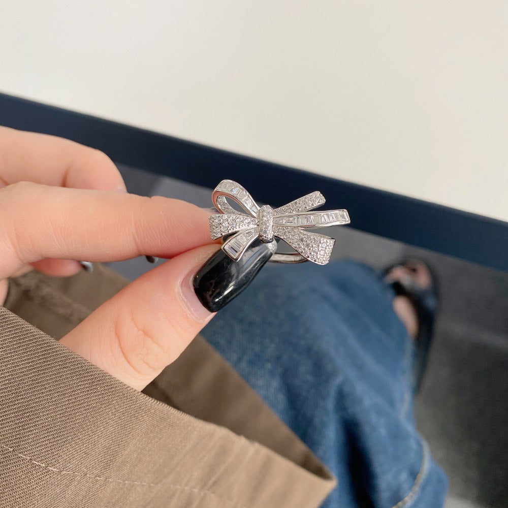 Clear CZ Bow Ring