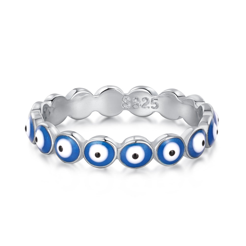 Enamel Greek Evil Eye Ring