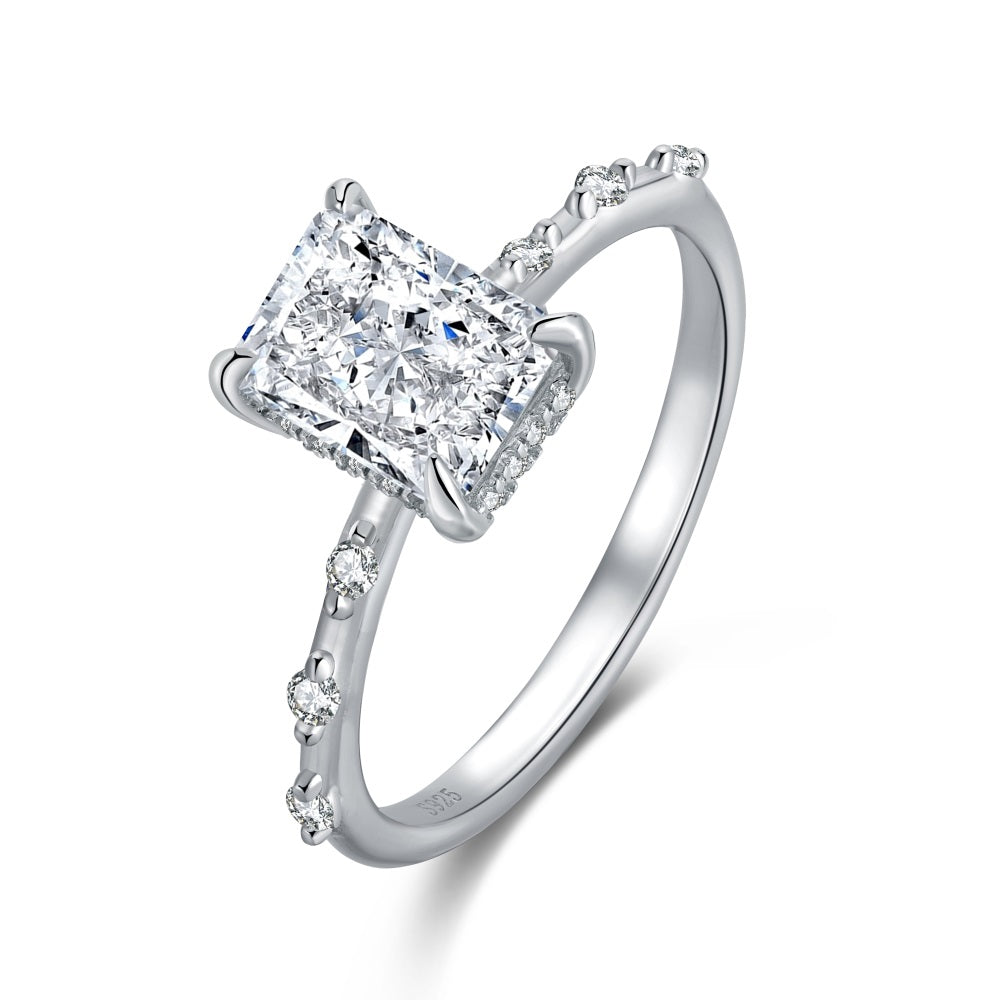 CZ Shimmering Rectangle Ring
