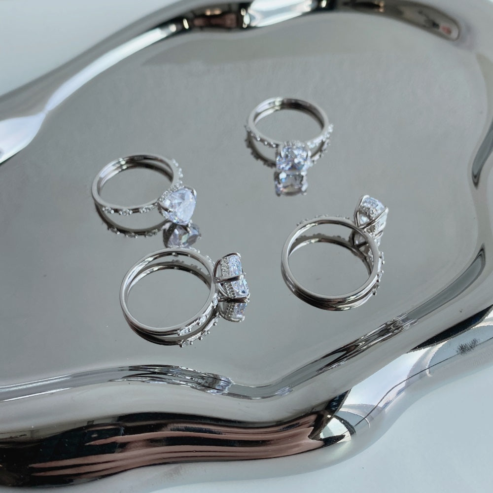 CZ Shimmering Rectangle Ring