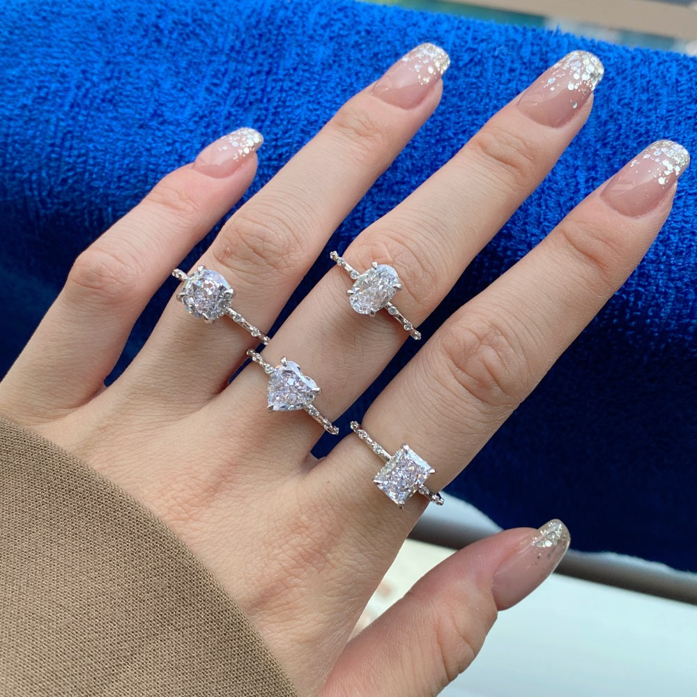 CZ Shimmering Rectangle Ring