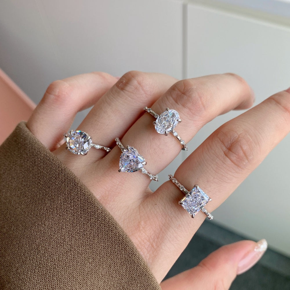 CZ Shimmering Rectangle Ring