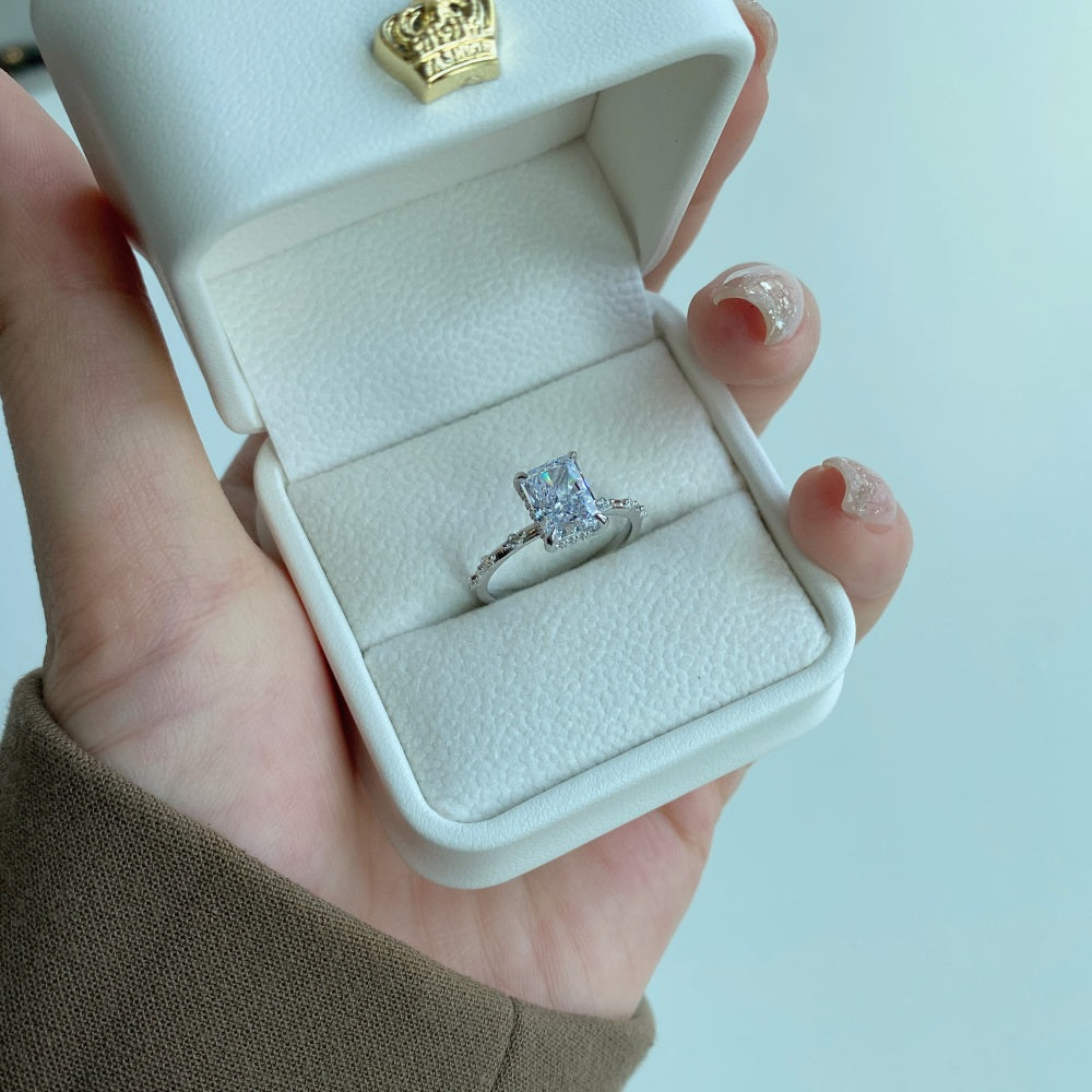 CZ Shimmering Rectangle Ring