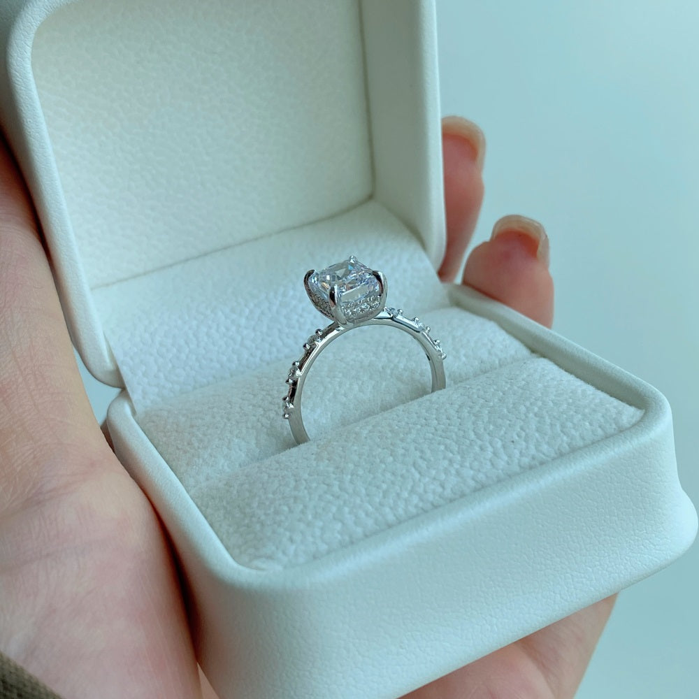 CZ Shimmering Rectangle Ring