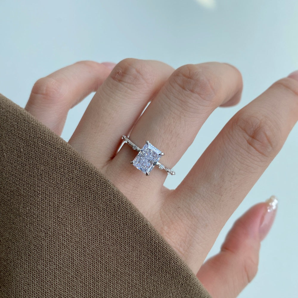 CZ Shimmering Rectangle Ring