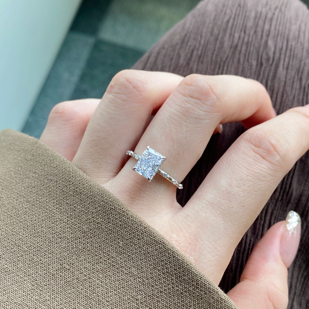 CZ Shimmering Rectangle Ring