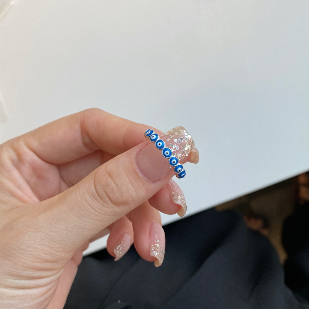 Enamel Greek Evil Eye Ring