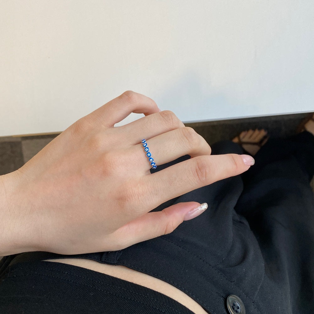 Enamel Greek Evil Eye Ring