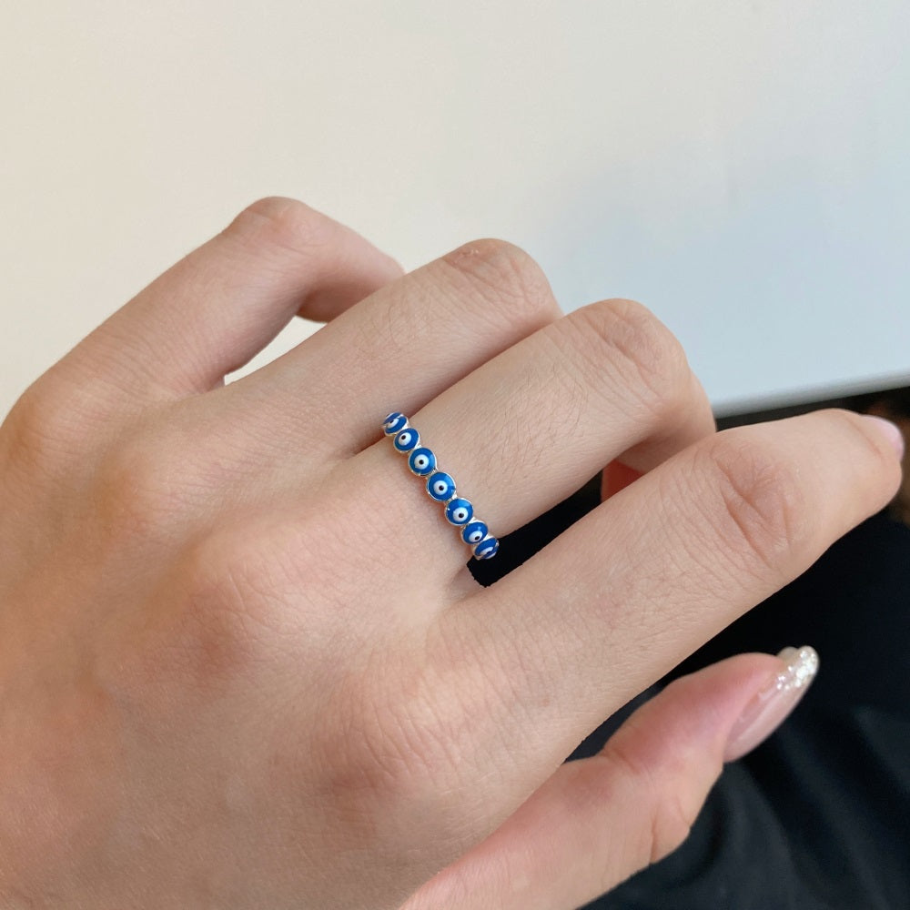 Enamel Greek Evil Eye Ring