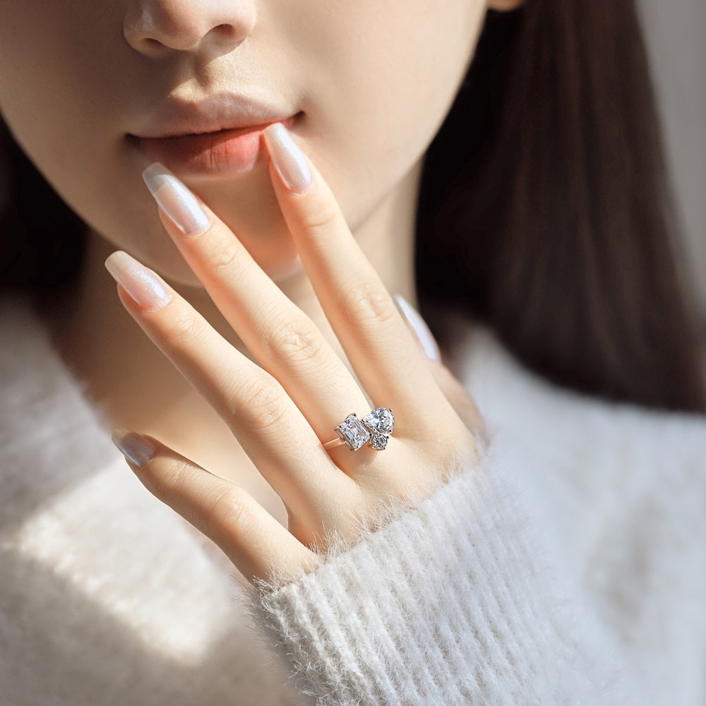 Clear CZ Trio Multi Shape Ring