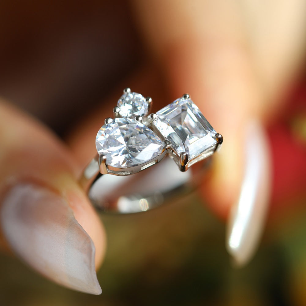 Clear CZ Trio Multi Shape Ring
