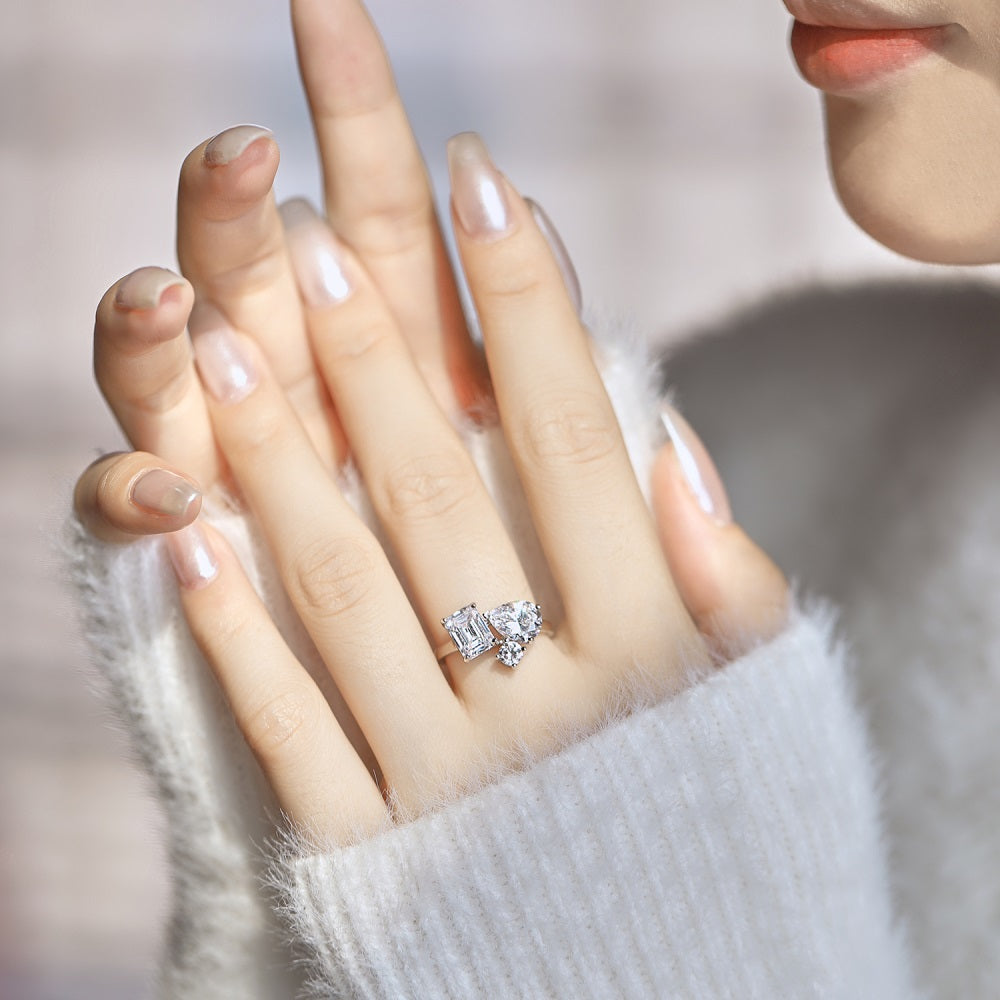 Clear CZ Trio Multi Shape Ring