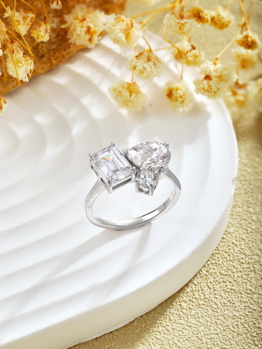 Clear CZ Trio Multi Shape Ring