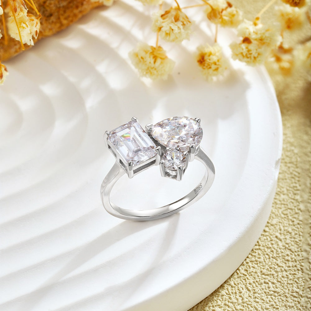 Clear CZ Trio Multi Shape Ring