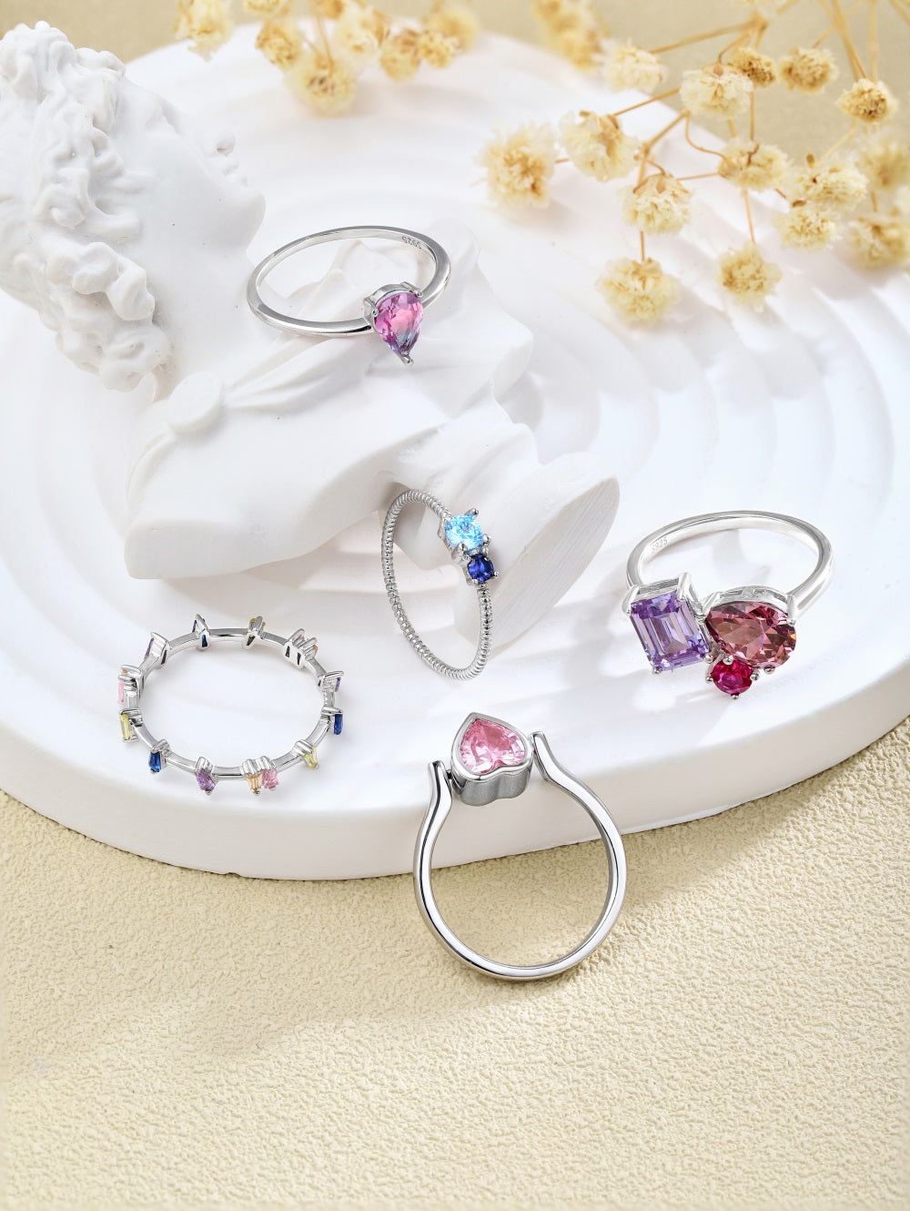 Clear CZ Trio Multi Shape Ring