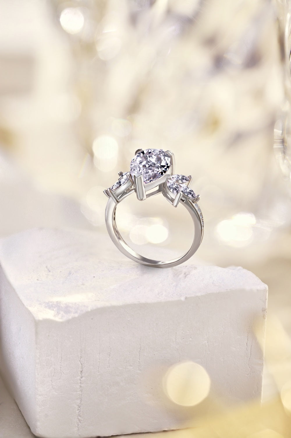 CZ Extravegant Teardrop Ring