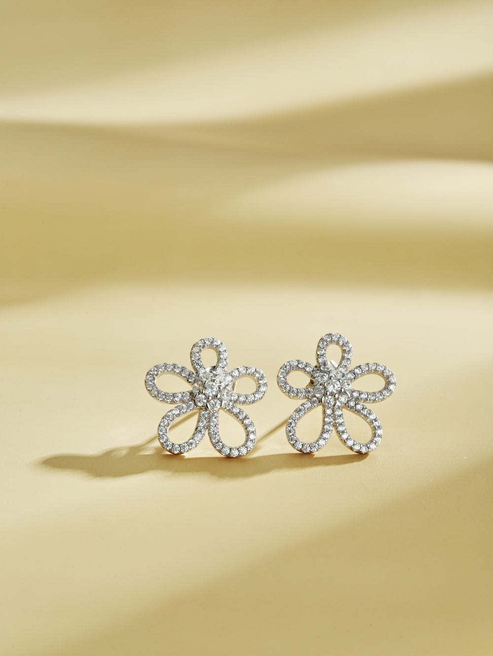 CZ Flower Stud Earrings