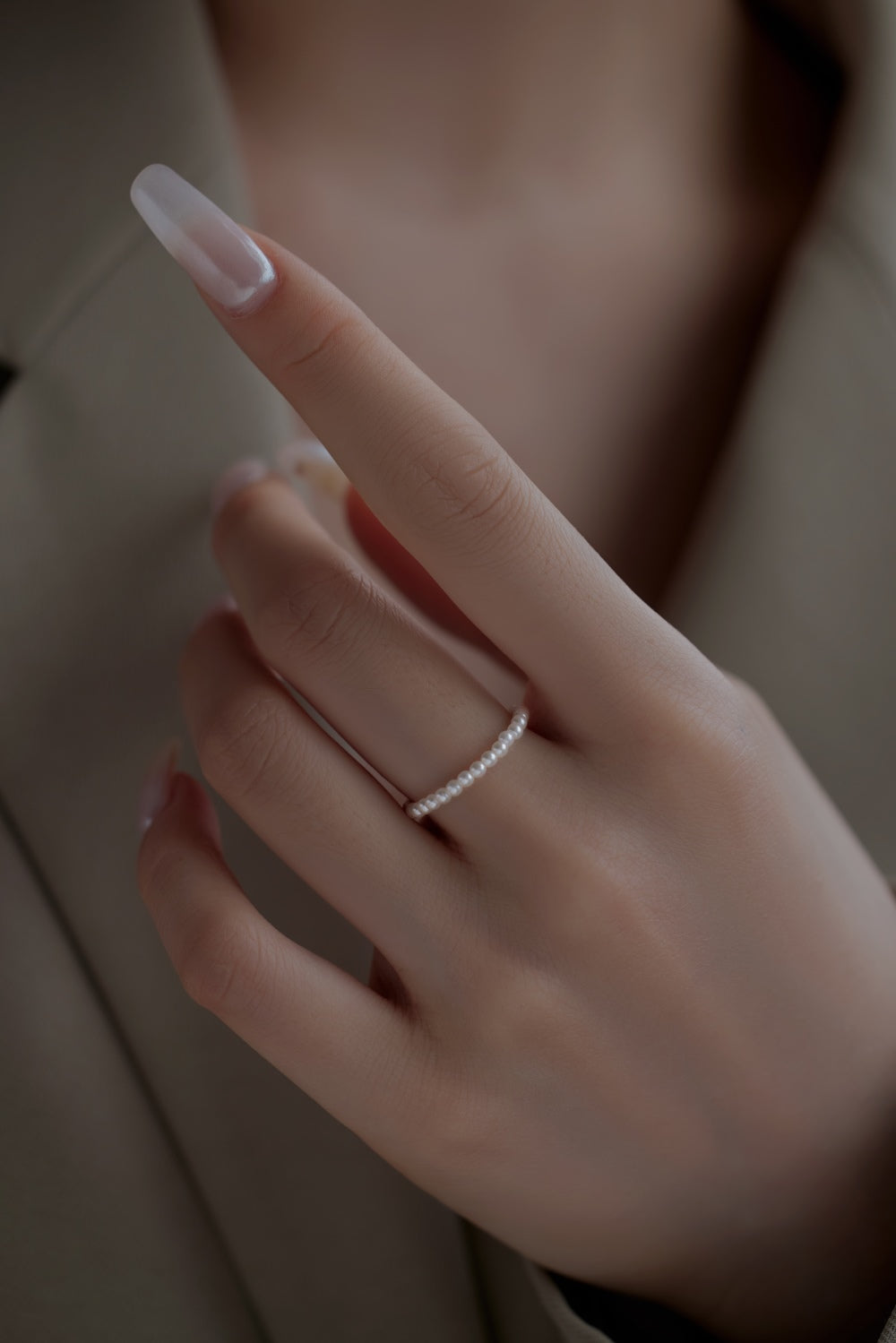 Pearl detail Stretchable Ring