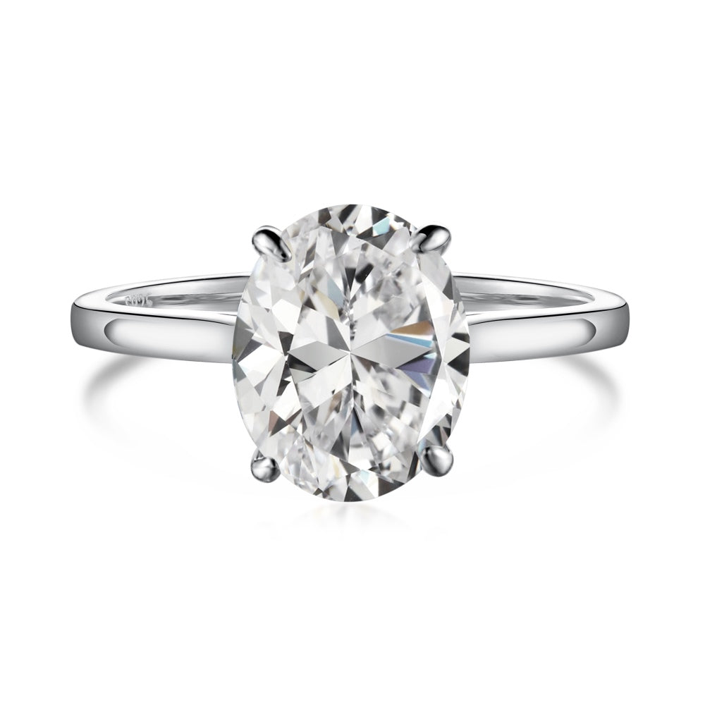 Clear CZ Oval Solitaire Ring