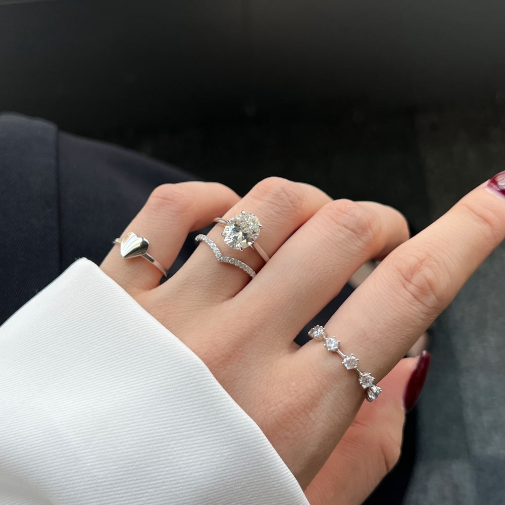 Clear CZ Oval Solitaire Ring