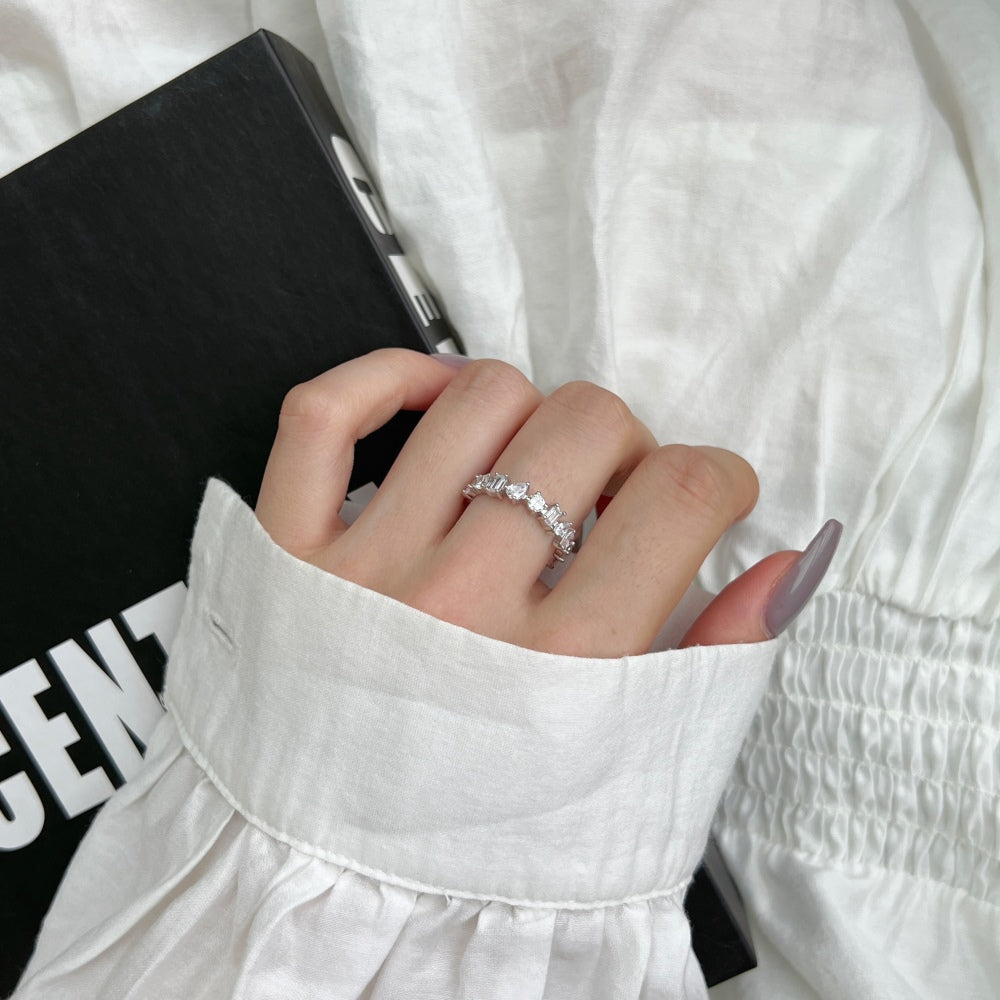 Multi Cut CZ Anniversary Ring