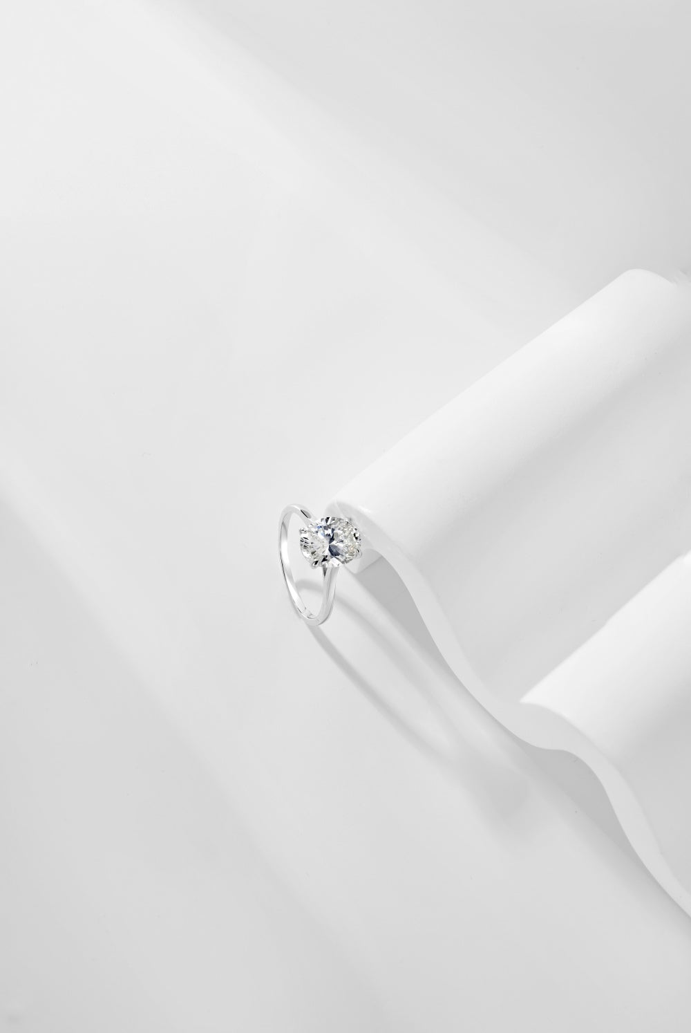 Clear CZ Oval Solitaire Ring