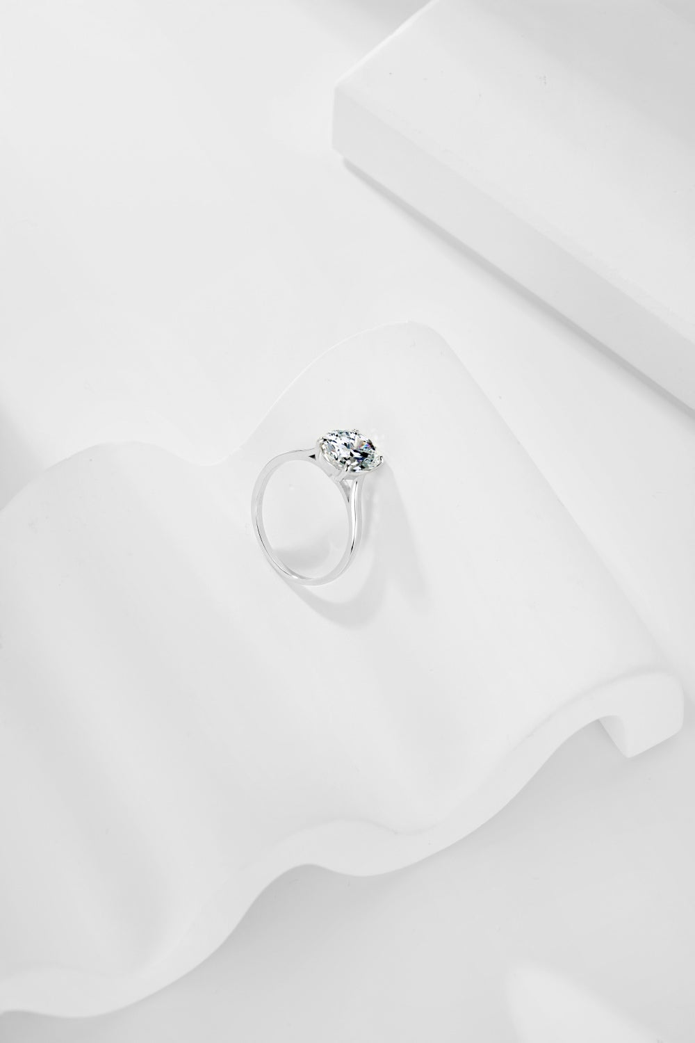Clear CZ Oval Solitaire Ring