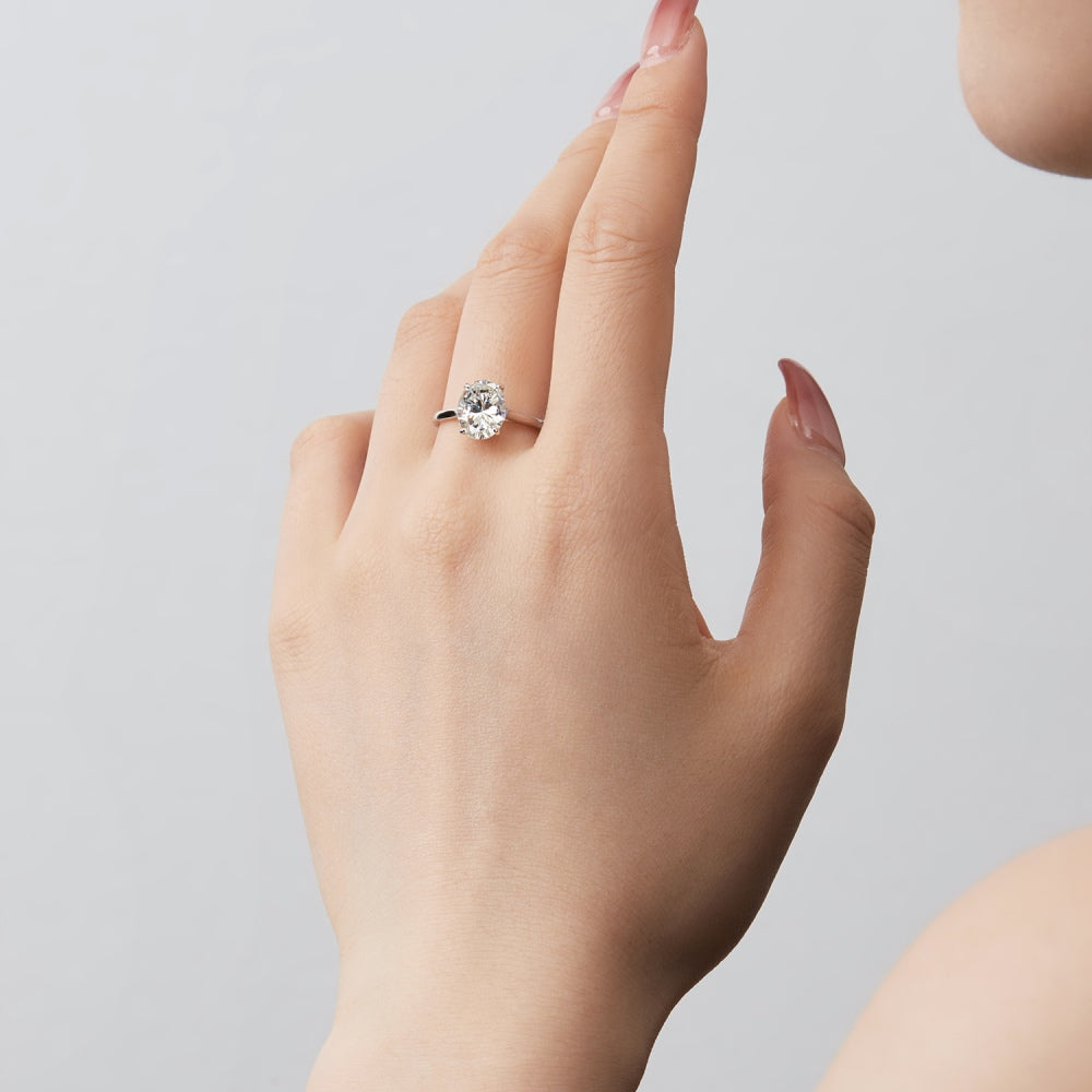 Clear CZ Oval Solitaire Ring