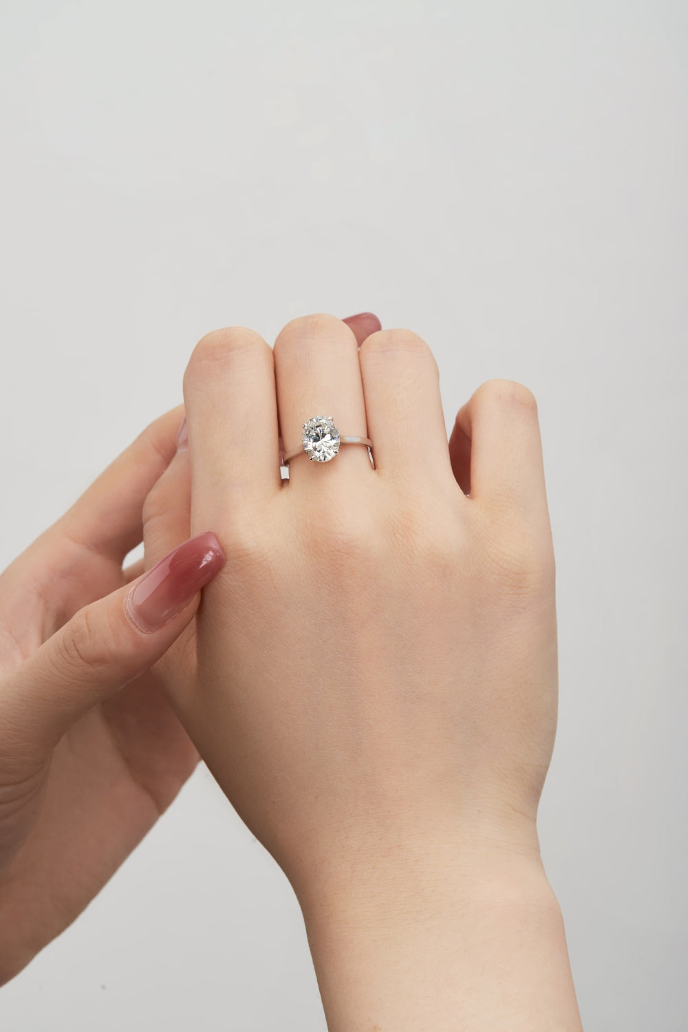 Clear CZ Oval Solitaire Ring