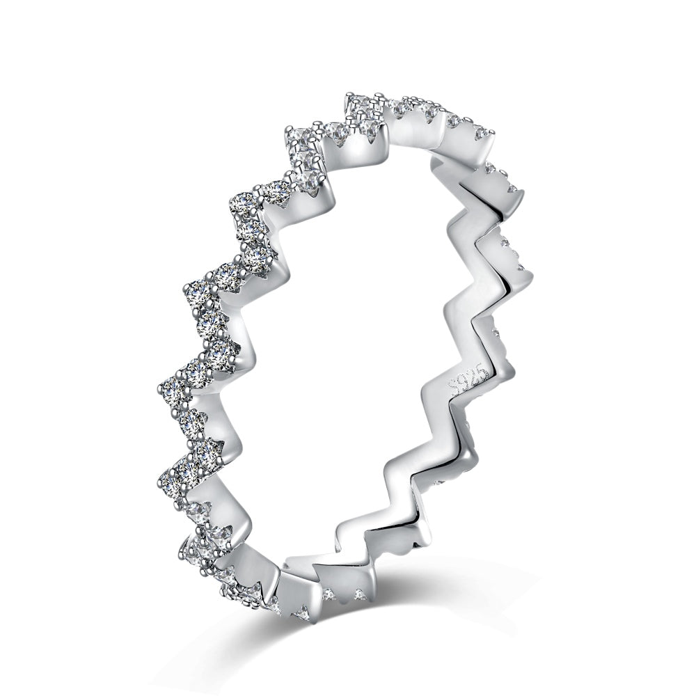 Zig Zag CZ Anniversary Band