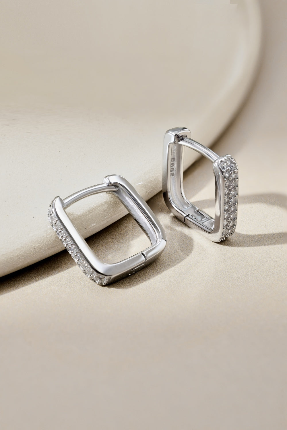 CZ Square Hoop Earrings