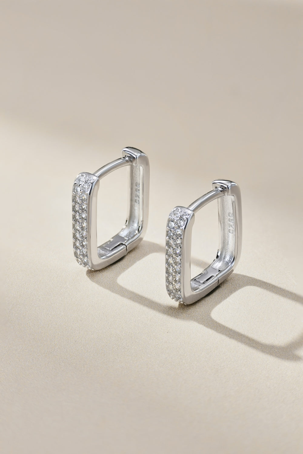 CZ Square Hoop Earrings