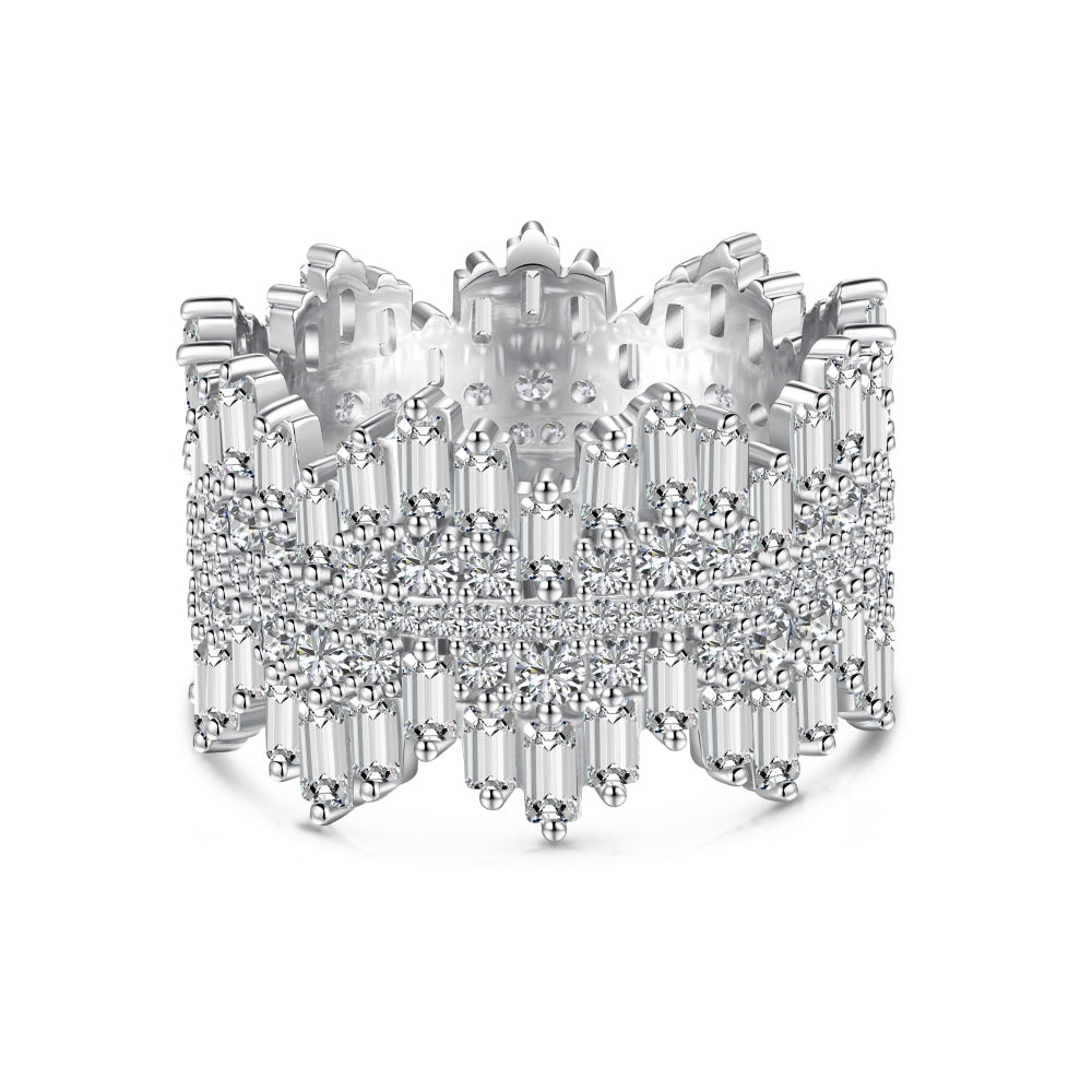 Clear CZ Icicle Band Ring