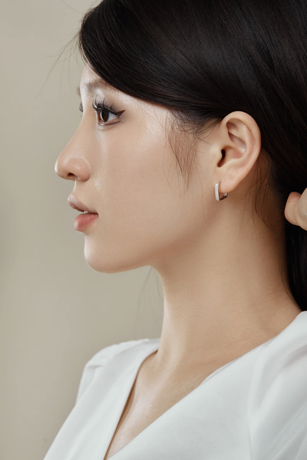 CZ Square Hoop Earrings