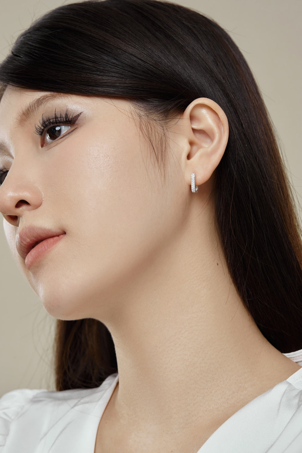CZ Square Hoop Earrings