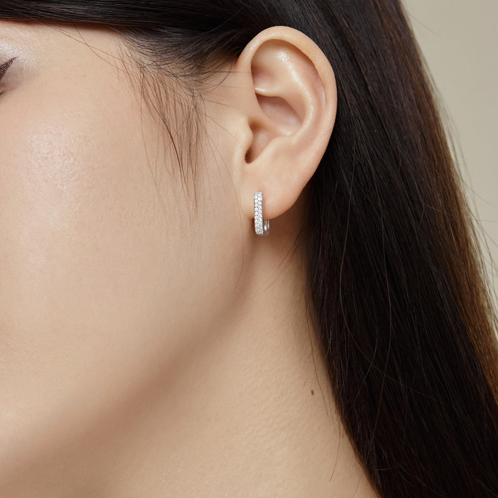 CZ Square Hoop Earrings