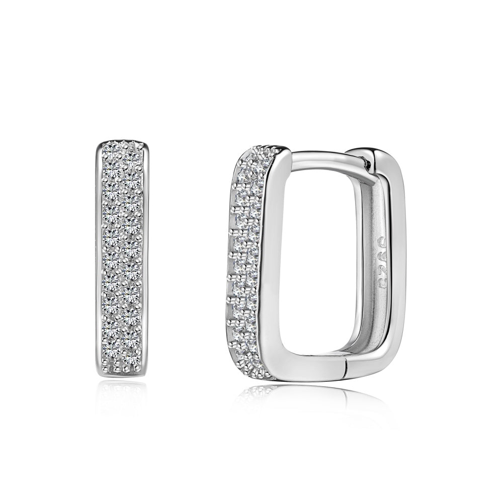 CZ Square Hoop Earrings