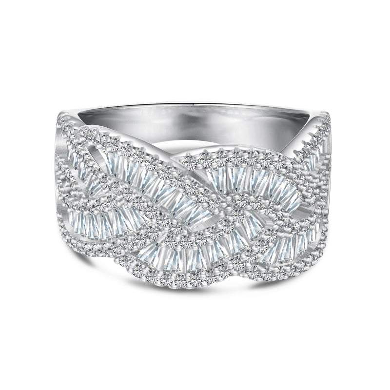 CZ Braided Motive Ring