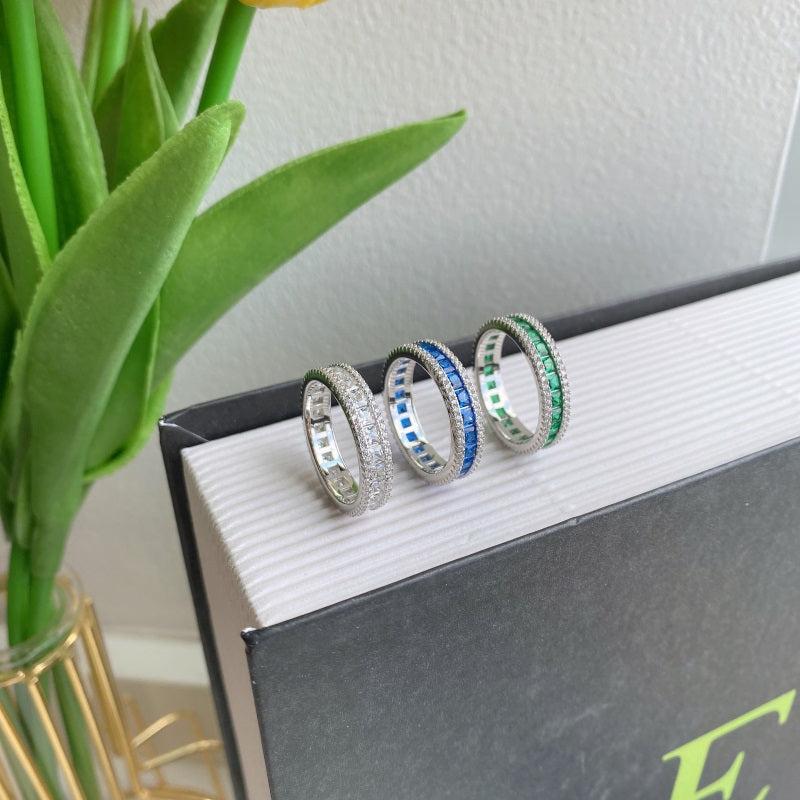 Square CZ Anniversary Band