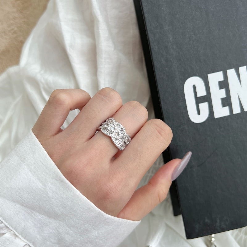 CZ Braided Motive Ring