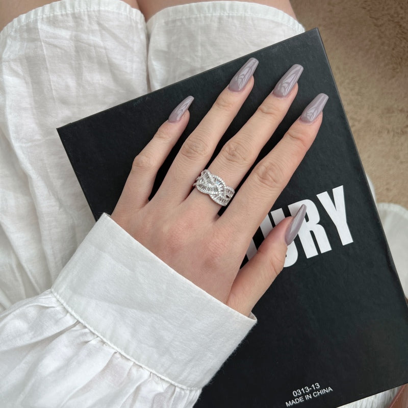 CZ Braided Motive Ring