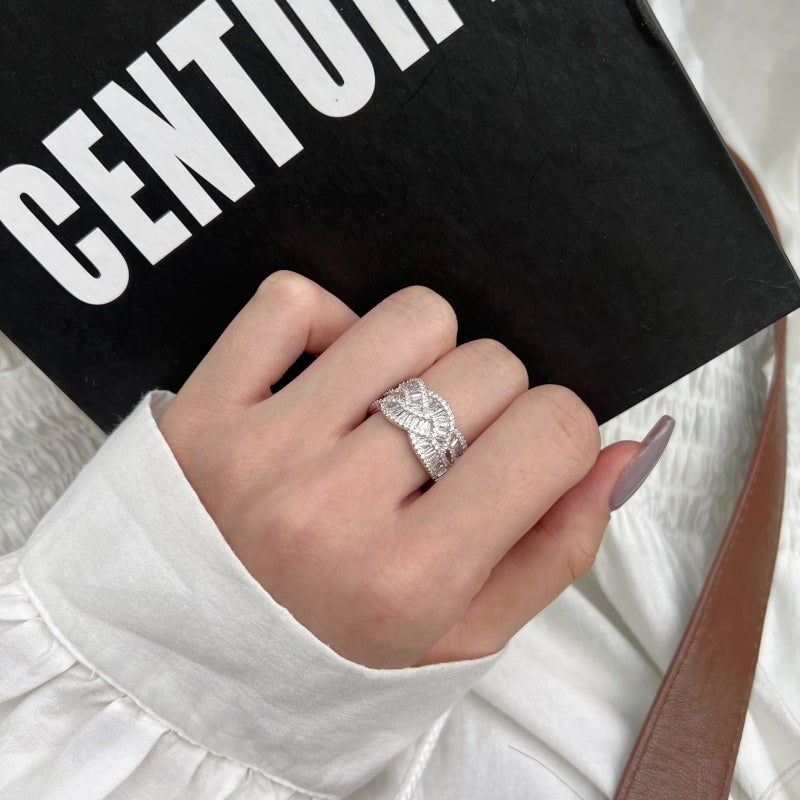 CZ Braided Motive Ring