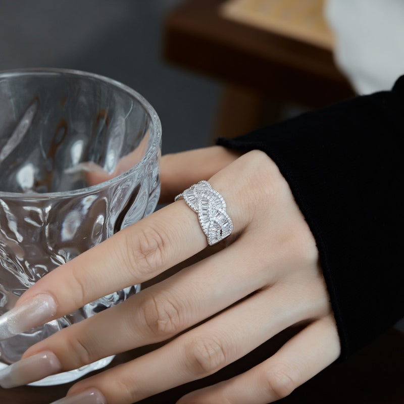 CZ Braided Motive Ring