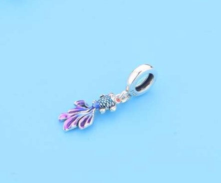 Pearlescent Blue And Purple Fish Dangle Charm