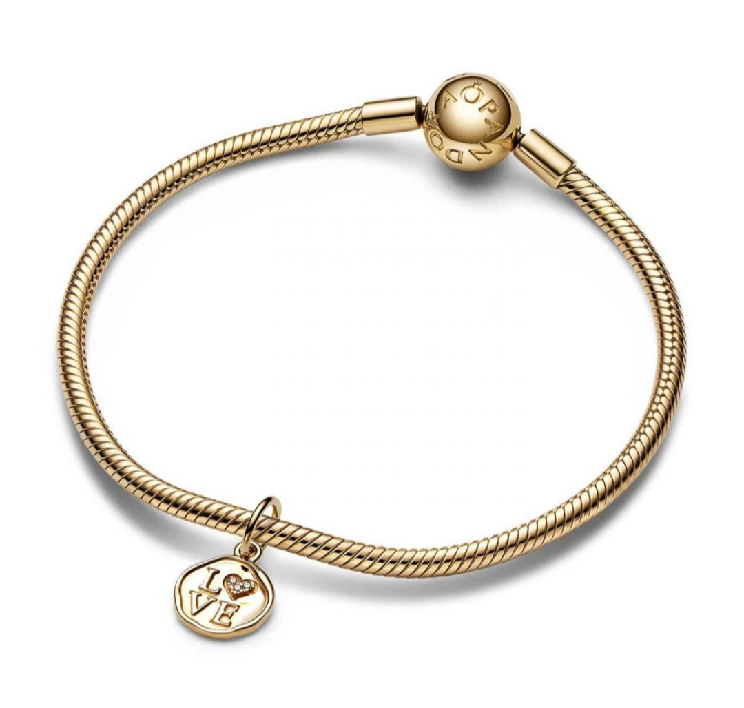 Yellow Gold Plated Love Seal Dangle Charm
