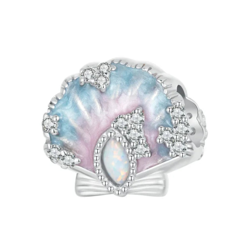 Seashell Enamel Opal Bead Charm