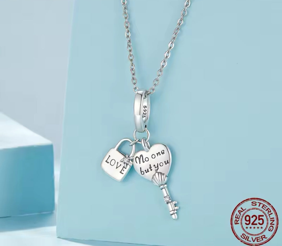 Heart Key And Lock Charm