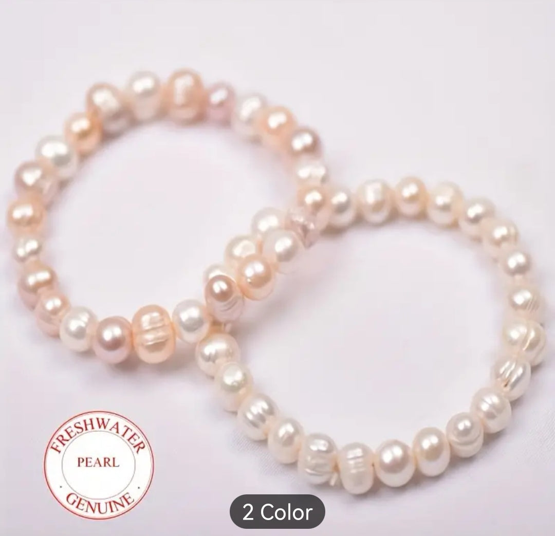 Genuine Freshwater Pearl Stretch Bracelet