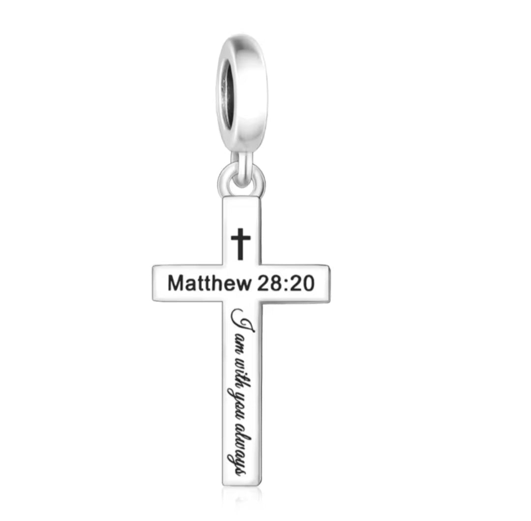 I am with you always Cross charm
