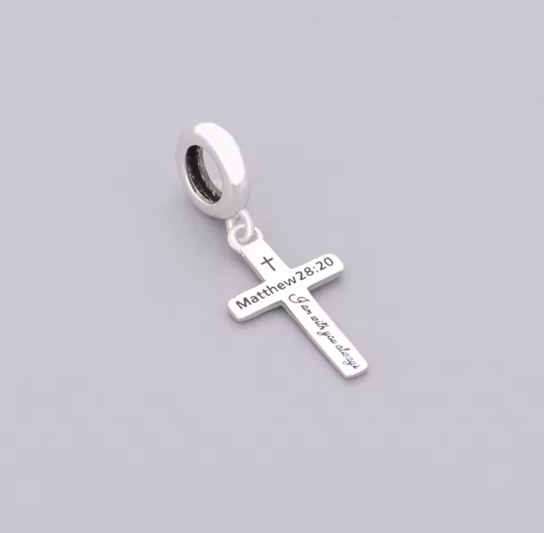 I am with you always Cross charm
